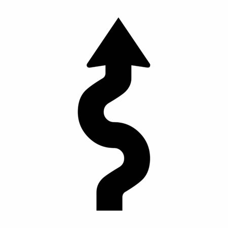 Winding road icon illustration on white background
