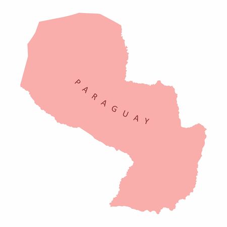 Paraguay colorful map with label isolated on white backgroundのイラスト素材