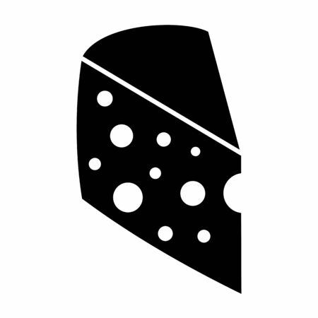 Cheese black icon illustration on white backgroundのイラスト素材
