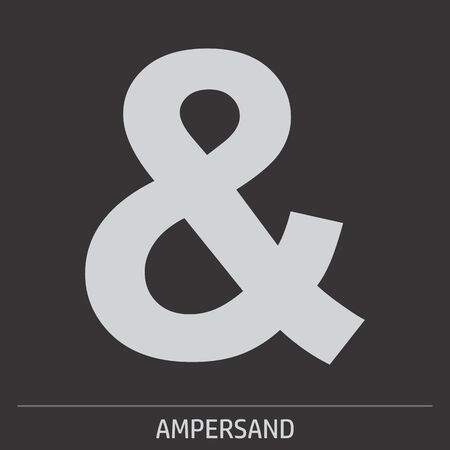 Ampersand icon illustration on gray background with label