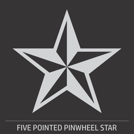 Five pointed pinwheel star icon on gray background with labelのイラスト素材