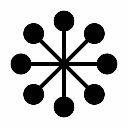 Black Balloon-spoked asterisk icon on white backgroundのイラスト素材
