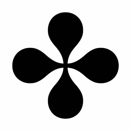 Four Heavy Balloon-spoked asterisk icon on white backgroundのイラスト素材