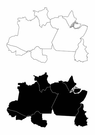 Brazil north mapsのイラスト素材