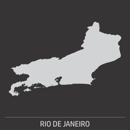 The Rio de Janeiro State map icon on dark backgroundのイラスト素材