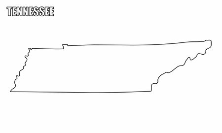 The Tennessee State outline map isolated on white backgroundのイラスト素材