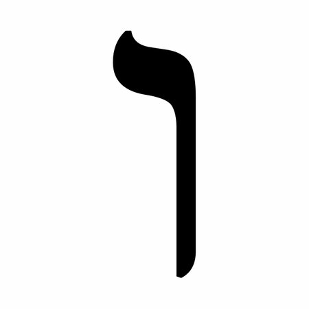 Vav hebrew letter icon on white backgroundのイラスト素材