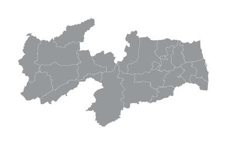 Paraiba State regions mapのイラスト素材