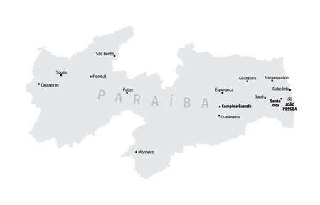 Paraiba State mapのイラスト素材