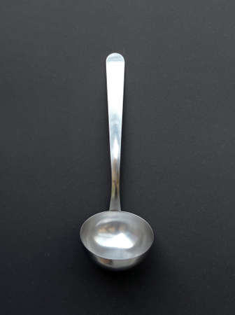 A stainless ladder on the dark backgroundの写真素材