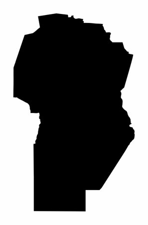 The Cordoba Province dark silhouette map isolated on white background, Argentinaのイラスト素材