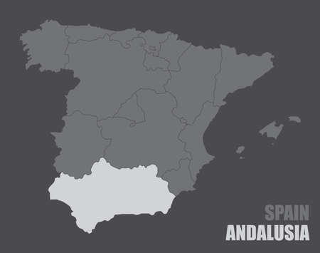 Spain Andalusia mapのイラスト素材