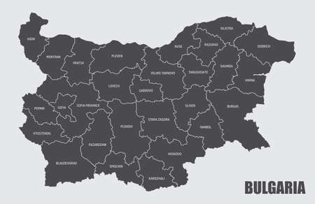 Bulgaria regions mapのイラスト素材