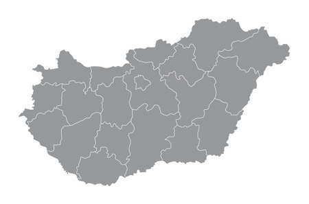 Hungary counties mapのイラスト素材