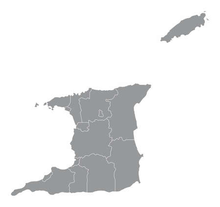 Trinidad and Tobago states mapのイラスト素材