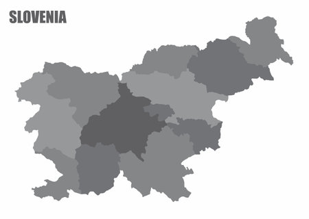 Slovenia administrative mapのイラスト素材