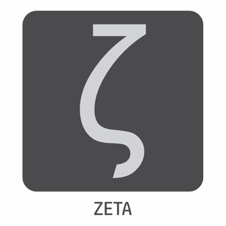 Zeta greek letter icon on dark boxのイラスト素材