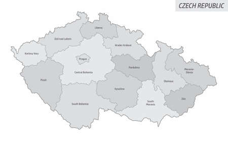 Czech Republic grayscale mapのイラスト素材
