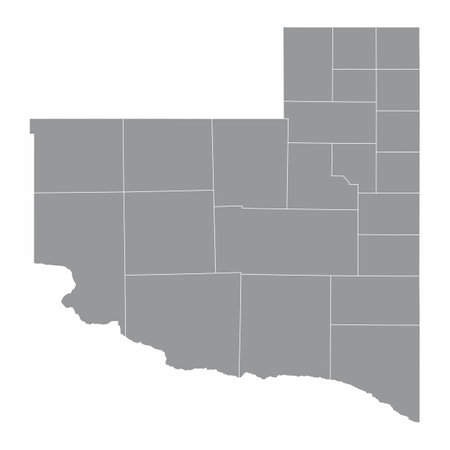 The La Pampa province isolated map divided into departments, Argentinaのイラスト素材