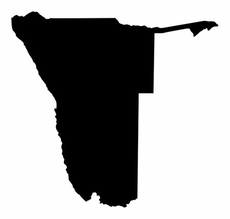 Namibia silhouette map isolated on white backgroundのイラスト素材