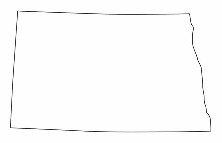 North Dakota State outline map isolated on white backgroundのイラスト素材