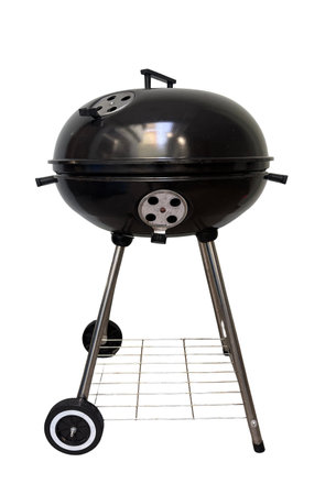 A portable BBQ Grill isolated on white backgroundの写真素材