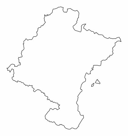 Navarre region, outline map isolated on white background, Spainのイラスト素材