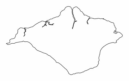 Isle of Wight outline map isolated on white background, Englandのイラスト素材