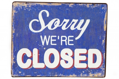 Vintage metal closed signの写真素材