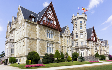 La Magdalena Palace in Santander, Cantabria, Spain; a former Summer Royal Palace, now campus of the International University Menendez Pelayoのeditorial素材