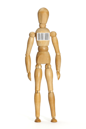 Mannequin with barcode label on the chestの写真素材