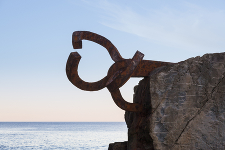 Sculpture Peine de los Vientos in San Sebastian, Basque Country, Spainの写真素材