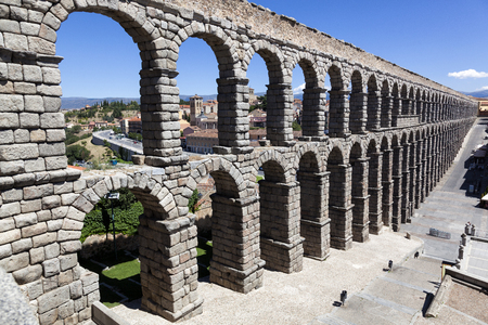 Roman aqueduct in Segovia, Spainの写真素材