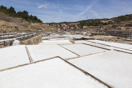 Ancient salt pans in AÃ±ana, Basque Country, Spainの写真素材