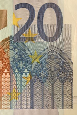 20 euro bills (european currency)の写真素材