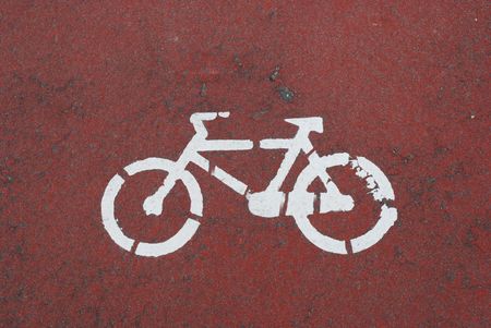 red lane for bicycle drivers (urban road)