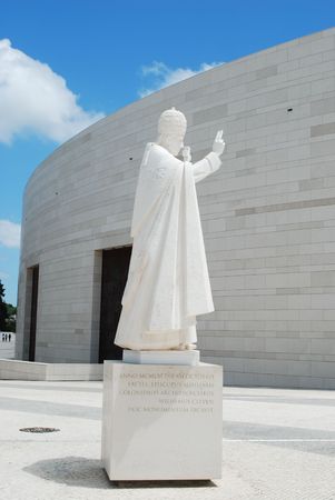 statue of the pope in the sanctuary of Fatimaの写真素材