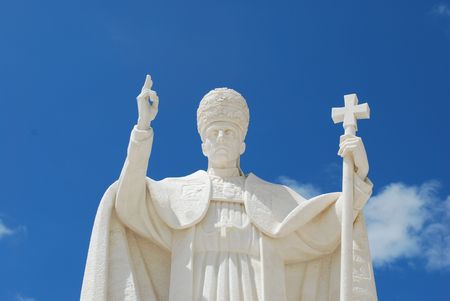 statue of the pope in the sanctuary of Fatimaの写真素材
