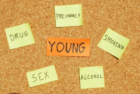 concept of young issues with post it notesの写真素材