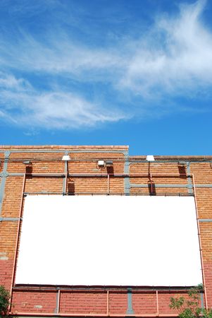 blank billboard announcement on a brick buildingの写真素材