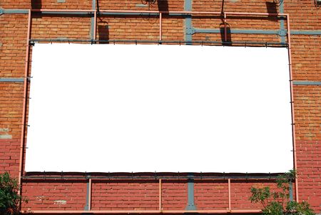 blank billboard announcement on a brick buildingの写真素材
