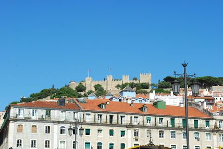 beautiful landscape view of Lisbon (Castle of Sao Jorge)の写真素材