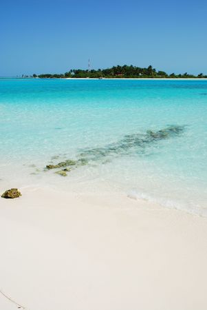 beautiful photo of a maldivian island with a great waterviewの写真素材