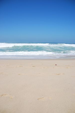 stunning beach scenery at Praia del Reyの写真素材
