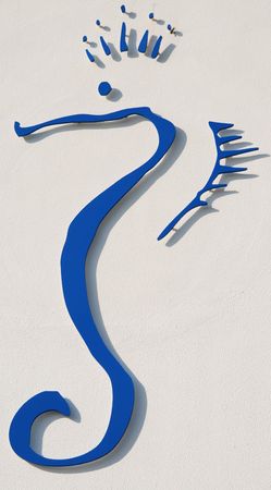 Beautiful blue sea horse signの写真素材