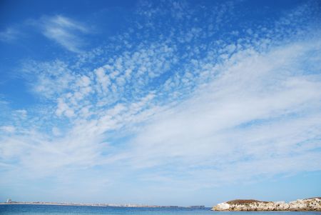 stunning and huge rock in Baleal Peniche beach, Portugalの写真素材