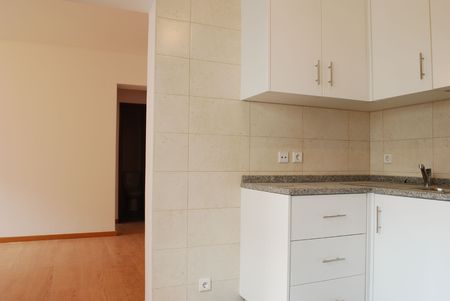 modern and small kitchen in white (wooden floor)
の写真素材