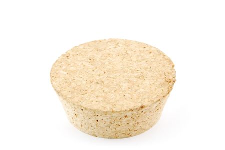 close up on a big cork stopper isolated on white backgroundの写真素材