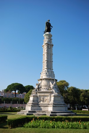 famous discovery statue of Vasco da Gama in Lisbon, Portugal (portuguese discoverer of the maritime way to India)の写真素材