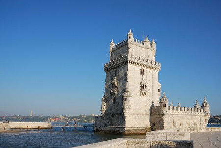 Belem Tower, one the most famous landmark in the city of Lisbon (Portugal)のeditorial素材